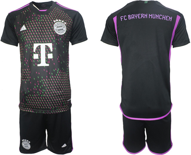 Men's Bayern Munich Custom 2023/24 Black Home Soccer Jersey Suit